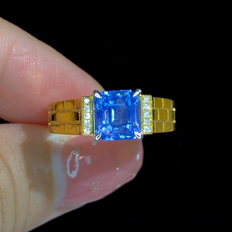 14K GOLD 2.03 CTW NATURAL SAPPHIRE & DIAMOND RING (1 of 8)