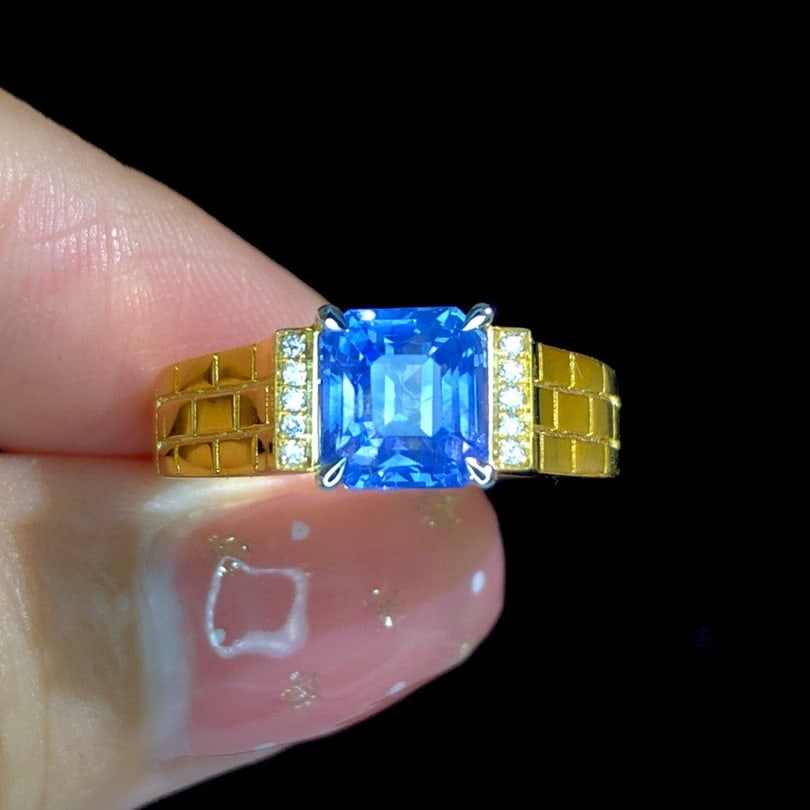 14K GOLD 2.03 CTW NATURAL SAPPHIRE & DIAMOND RING - 3