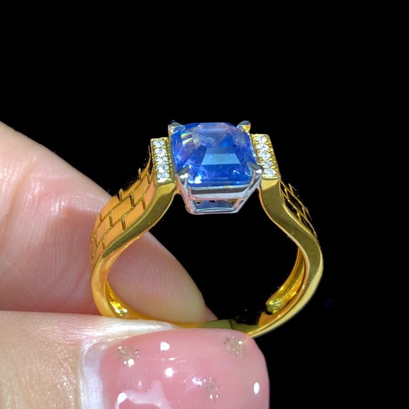14K GOLD 2.03 CTW NATURAL SAPPHIRE & DIAMOND RING - 4