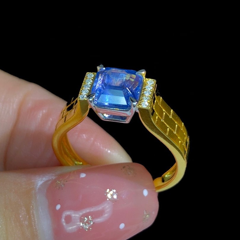 14K GOLD 2.03 CTW NATURAL SAPPHIRE & DIAMOND RING - 6