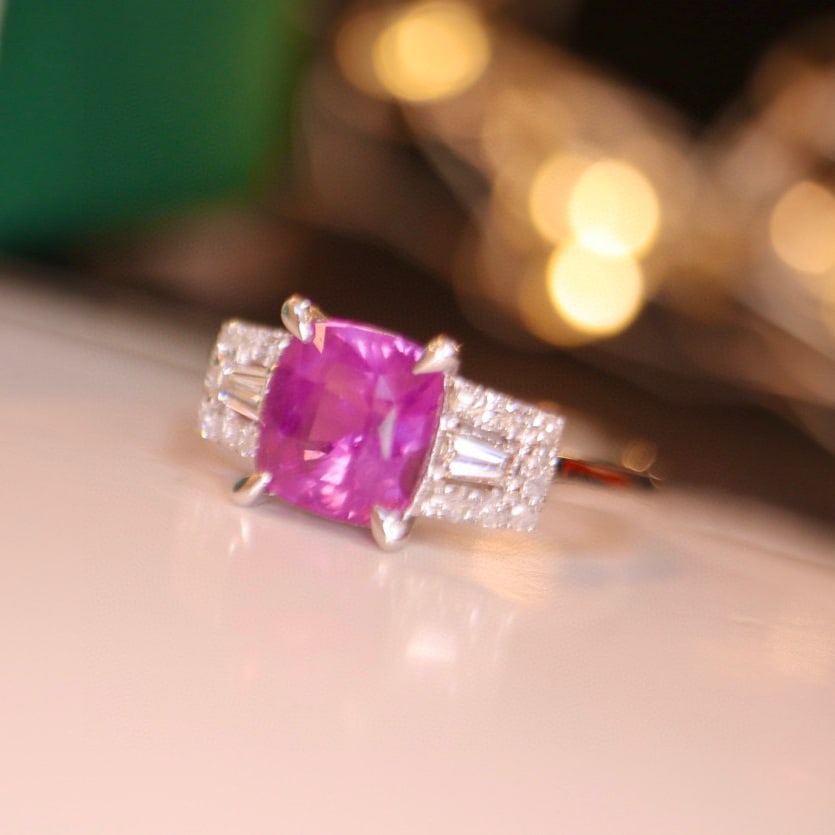 14K GOLD 3.22 CTW NATURAL SAPPHIRE & DIAMOND RING - 2