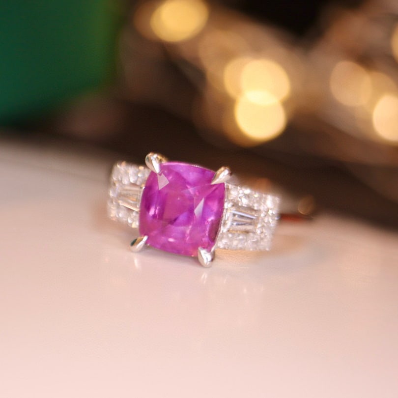 14K GOLD 3.22 CTW NATURAL SAPPHIRE & DIAMOND RING - 4