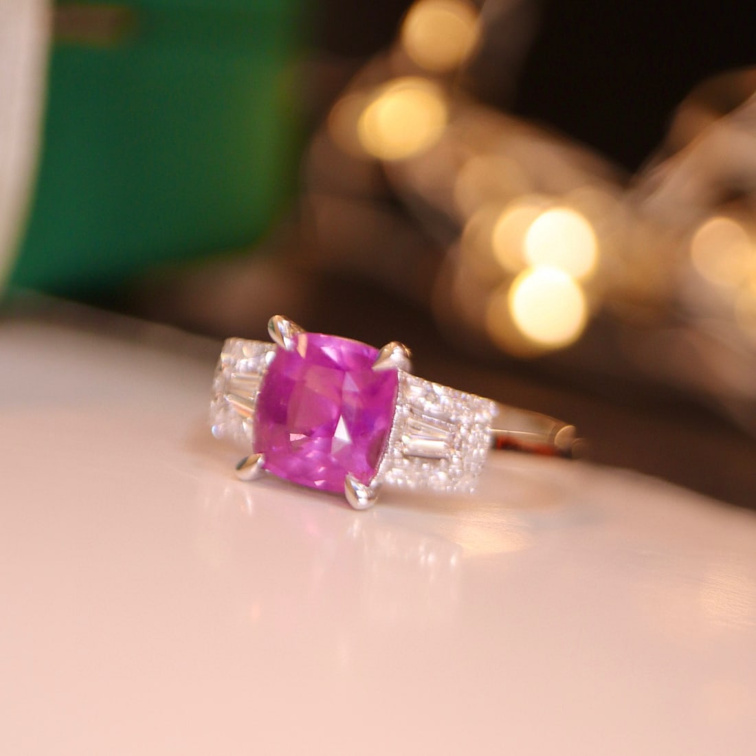 14K GOLD 3.22 CTW NATURAL SAPPHIRE & DIAMOND RING - 7