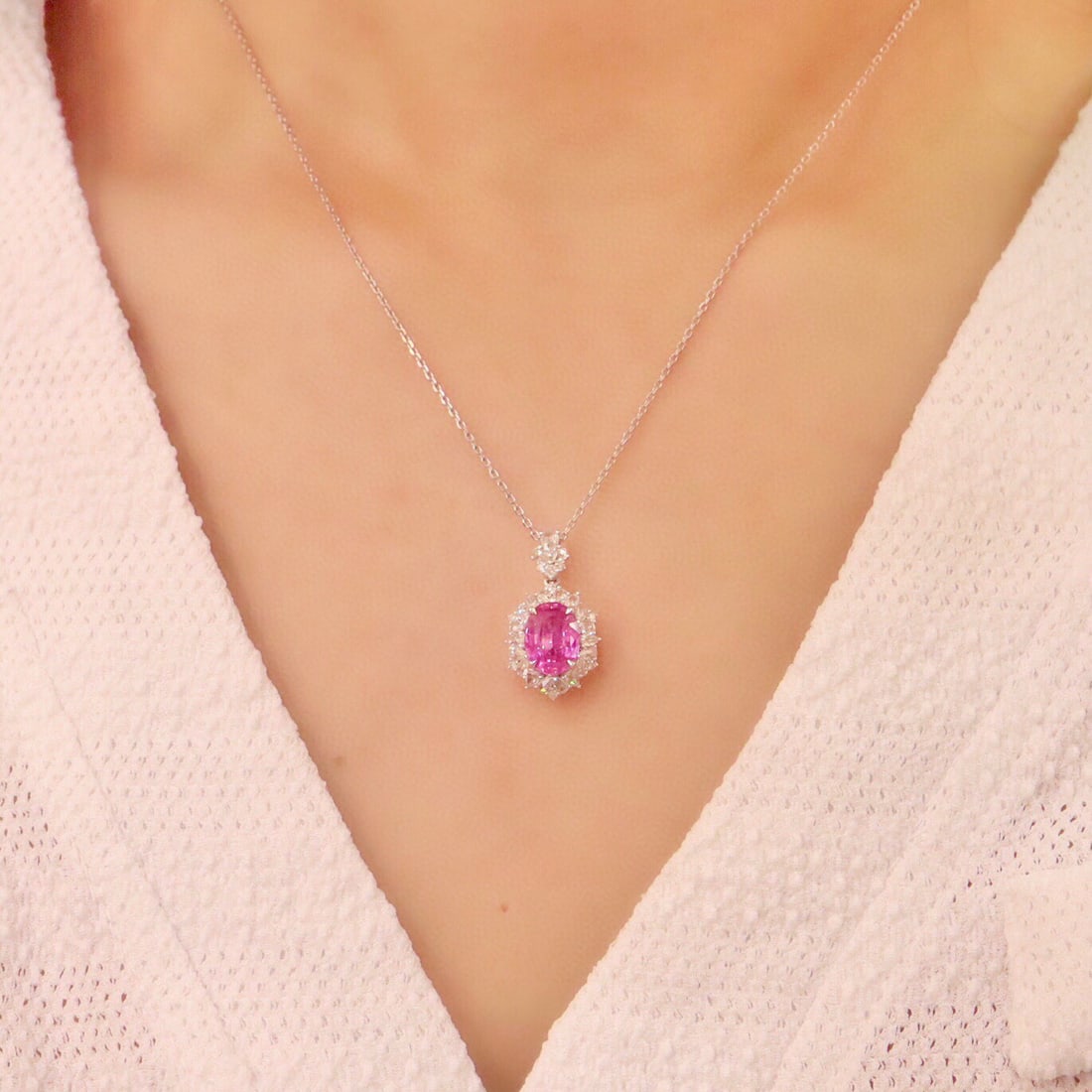 14K GOLD 2.49 CTW NATURAL SAPPHIRE & DIAMOND PENDANT - 2