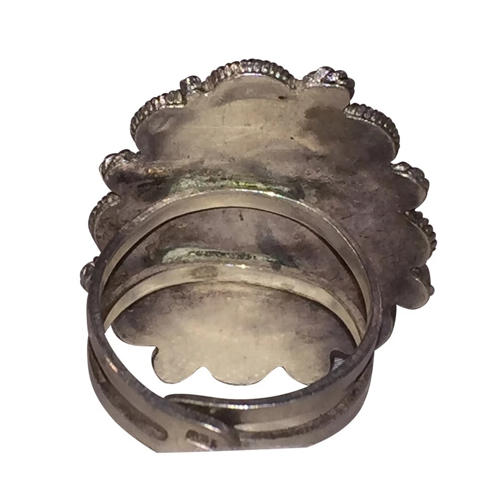 Artisan Sterling Silver Azurite Israeli Ring Alot Stone - 7