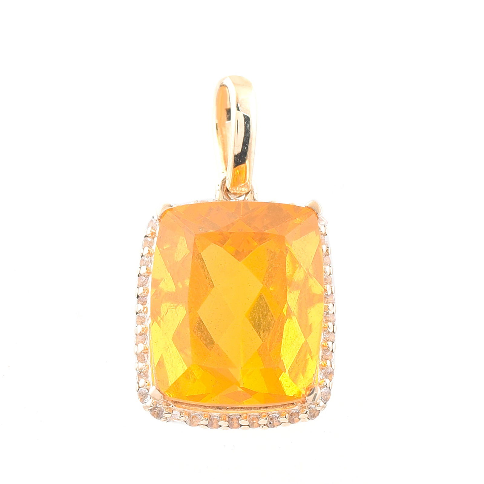 3.07 Ct Cushion Br.Fire Opal 9K Gold Pendant (1 of 5)