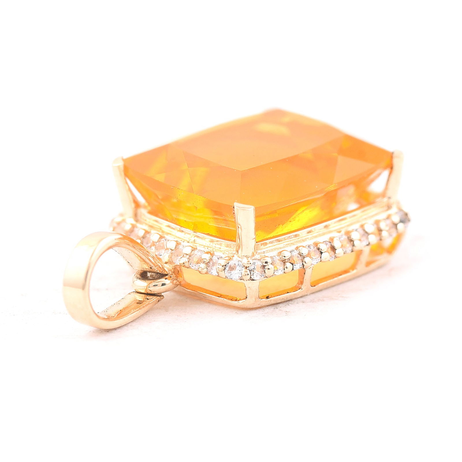 3.07 Ct Cushion Br.Fire Opal 9K Gold Pendant - 4