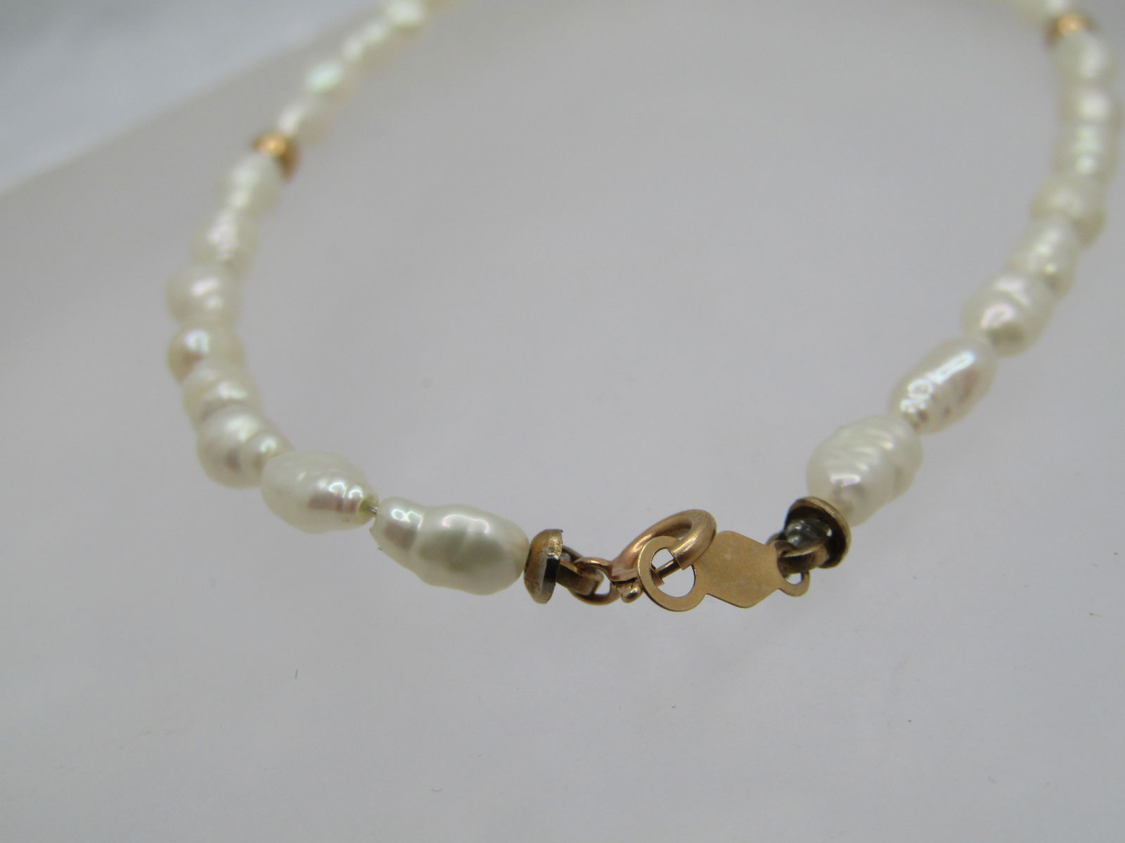 Vintage 14kt Amethyst & Freshwater Pearl Bracelet, 7.25", Signed Tranel - 2