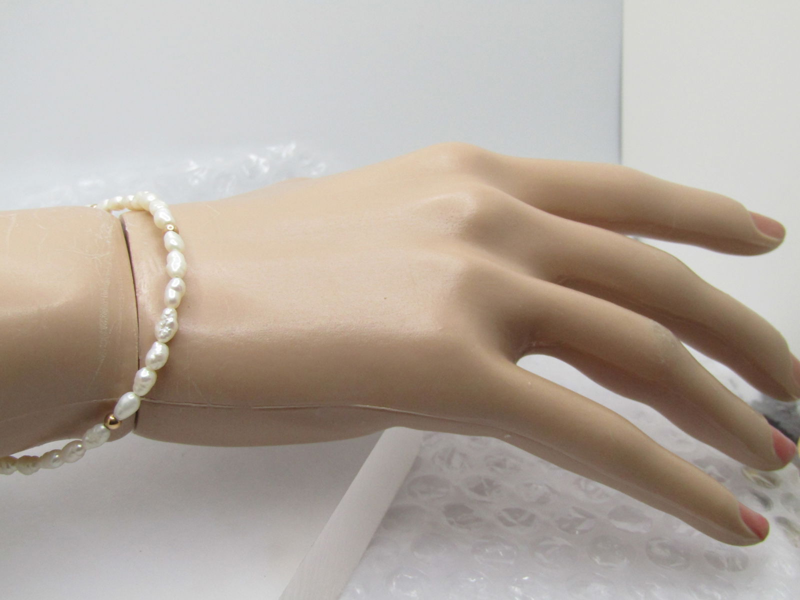 Vintage 14kt Amethyst & Freshwater Pearl Bracelet, 7.25", Signed Tranel - 4