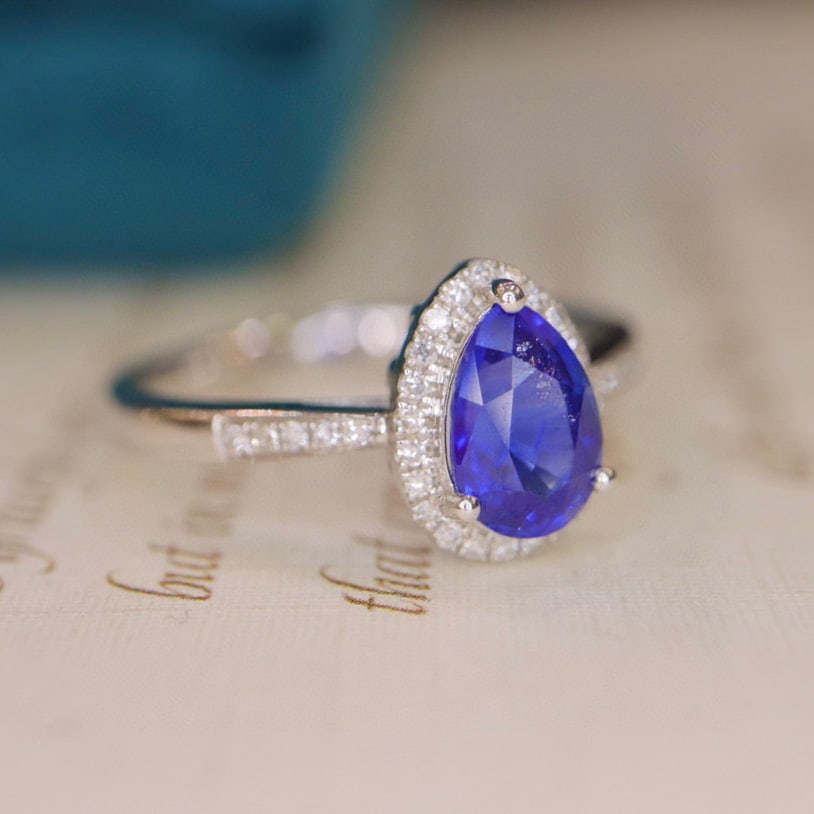 14K GOLD 1.43 CTW NATURAL SAPPHIRE & DIAMOND RING - 3