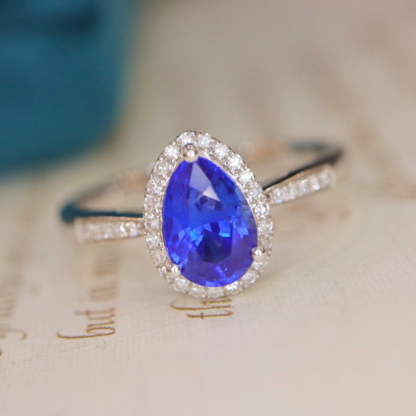 14K GOLD 1.43 CTW NATURAL SAPPHIRE & DIAMOND RING - 4