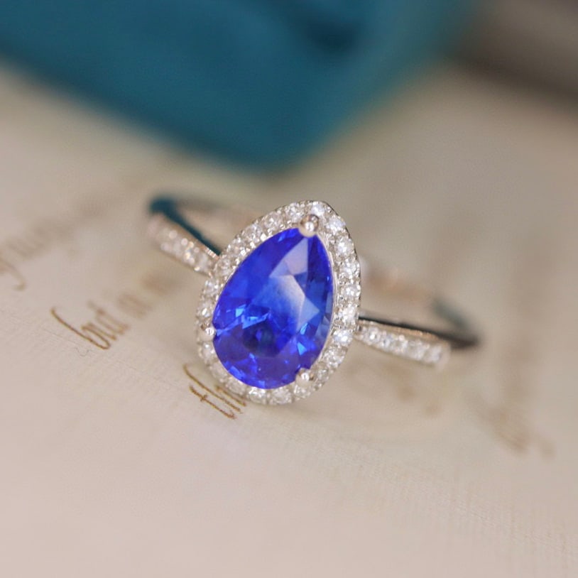 14K GOLD 1.43 CTW NATURAL SAPPHIRE & DIAMOND RING - 5