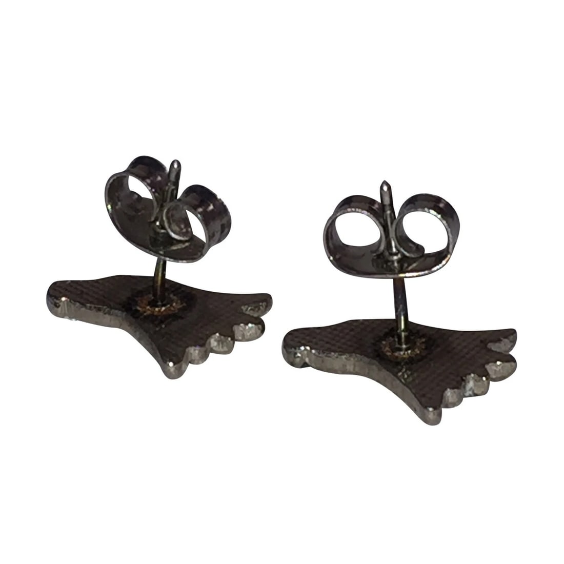 Vintage Eagle Head Earrings with Crushed Turquoise Chrome Plated - 4