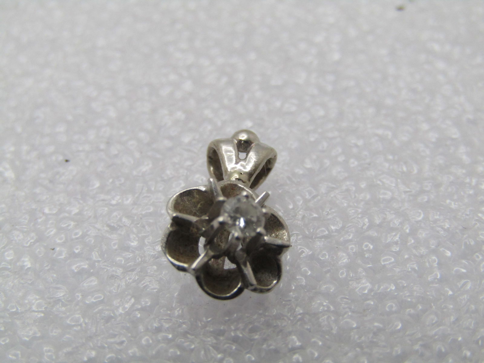 Vintage 14kt Diamond Blossom Pendant, .10 CTW, 1970's - 5