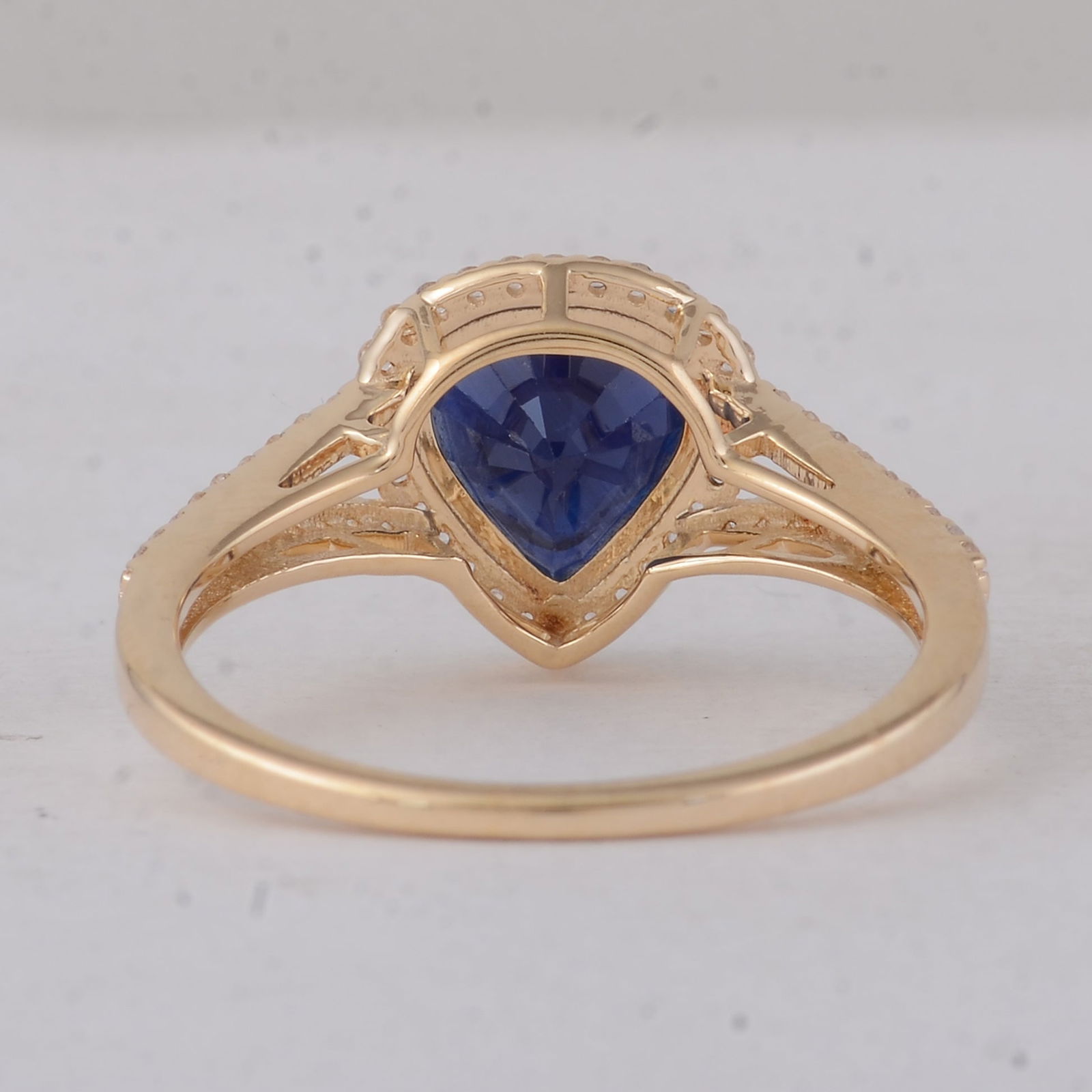 2.10 Ct Heart Blue Sapphire 9K Gold Ring - 3