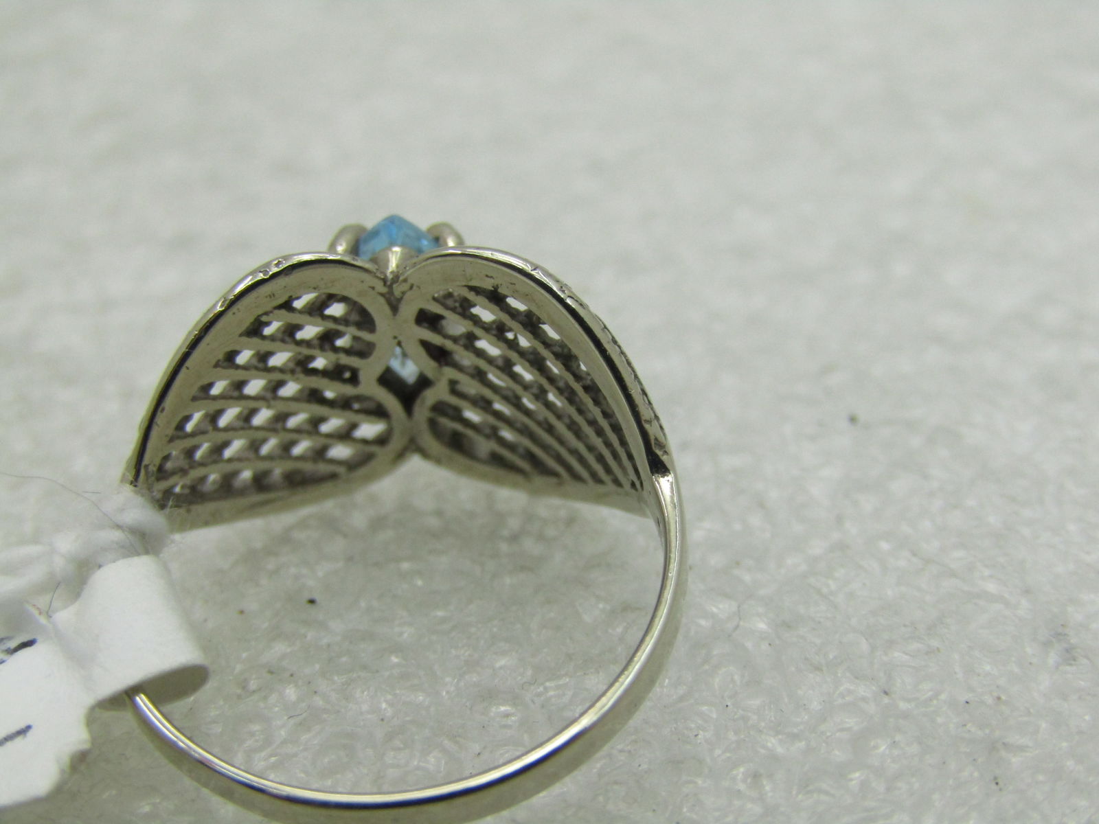 Vintage 10kt Marquise Blue Topaz Ring, Mesh Setting, MOD, 1980's-1990's - 5