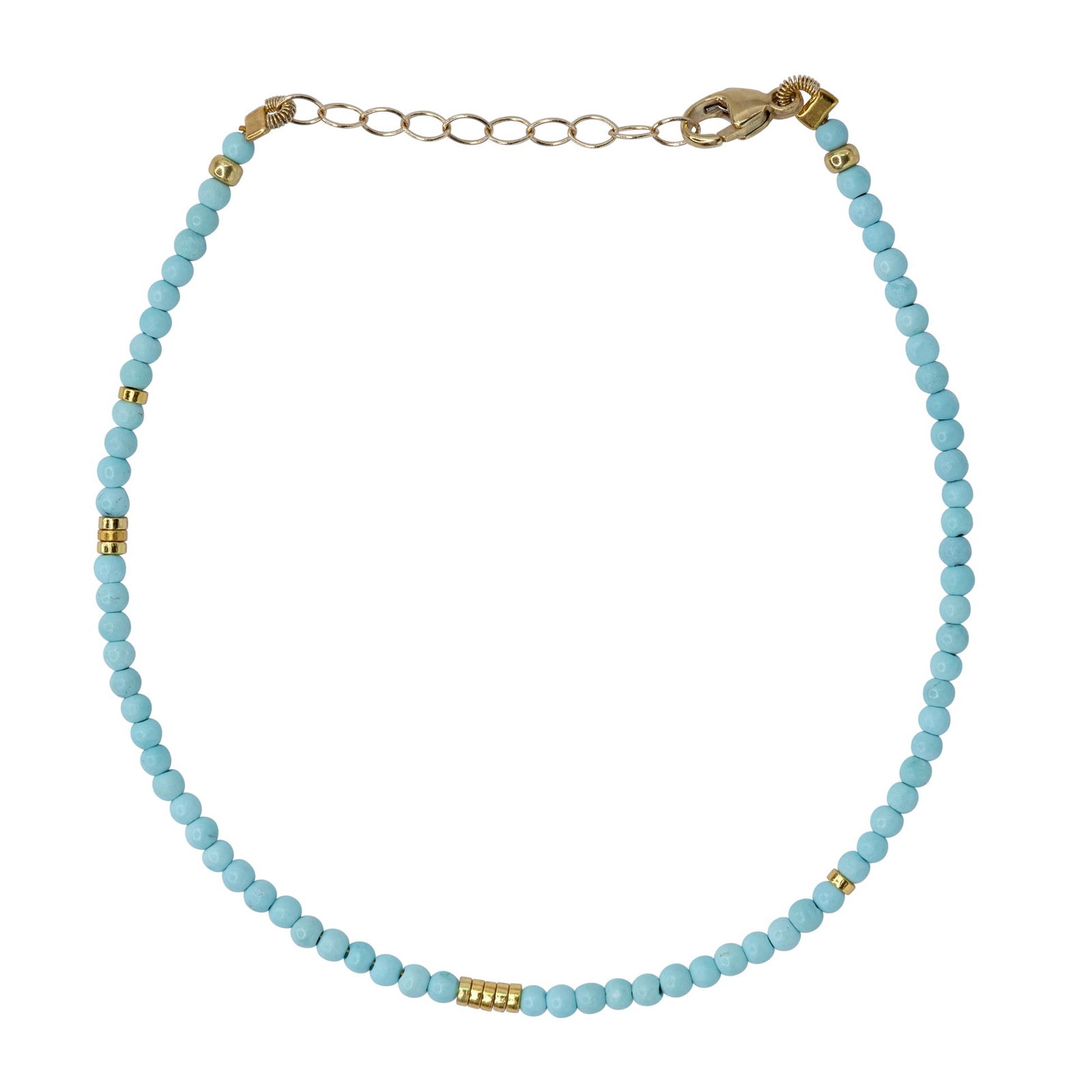 Tiny Turquoise 14K Gold Bracelet: Title:Tiny Turquoise 14K Gold Bracelet Description:Embrace the spirit of protection and positivity with this delicate turquoise and 14K gold bracelet from Bombyx House, a subtle yet powerful talisman