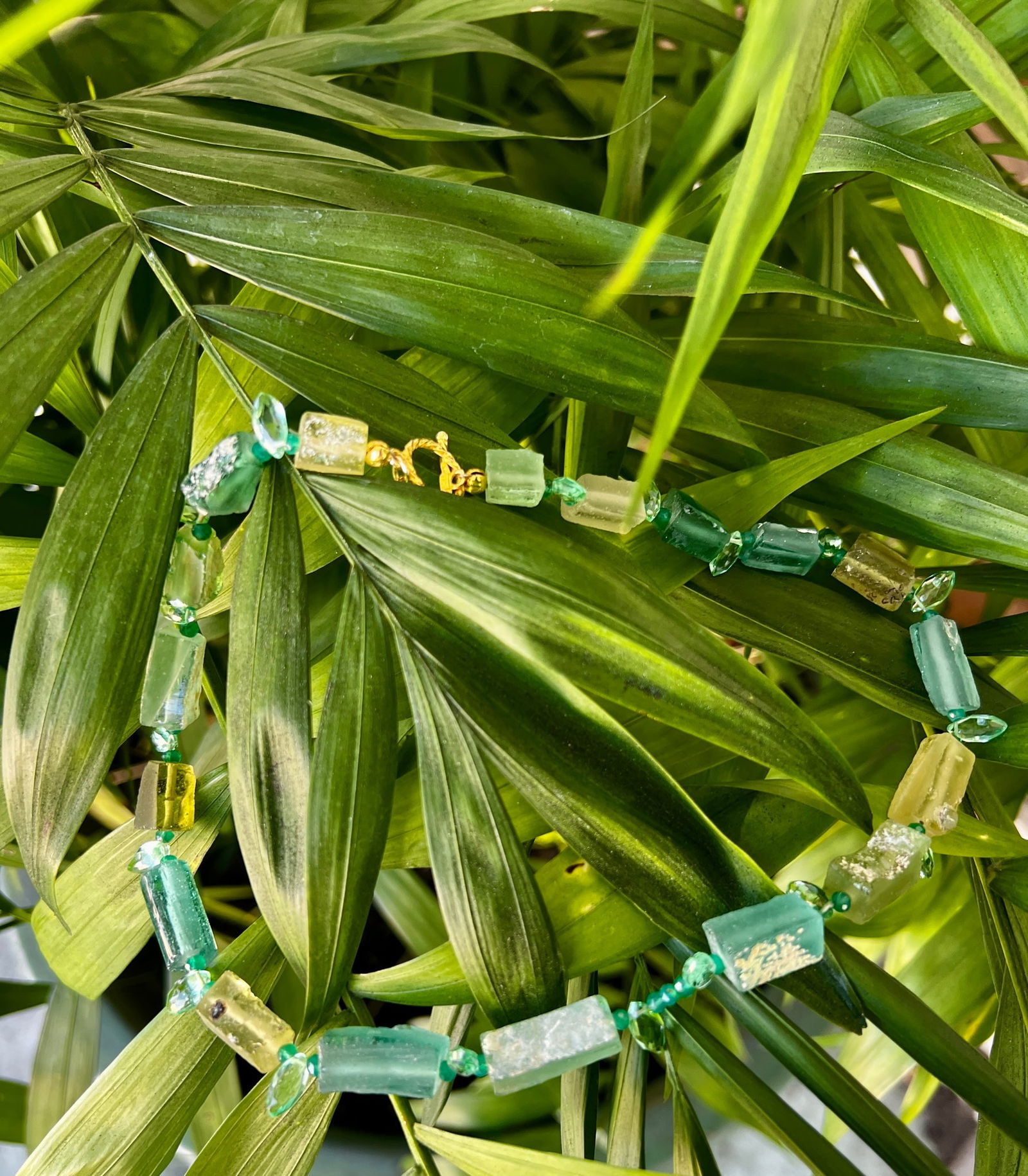Roman Glass Bead Necklace with Tourmaline - 3