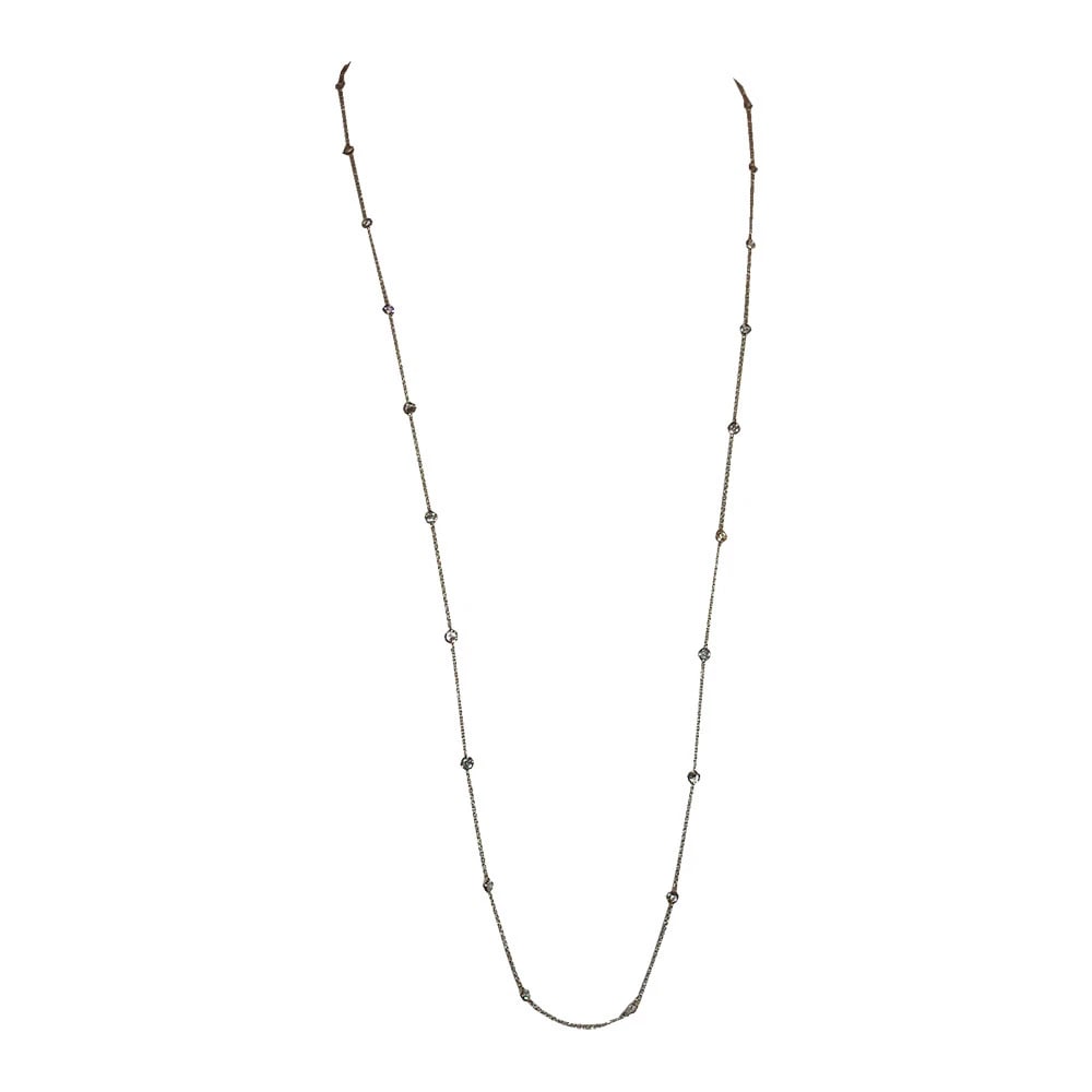 Gold Plated Cubic Zirconia CZ Bezel Set Eternity Necklace - 3