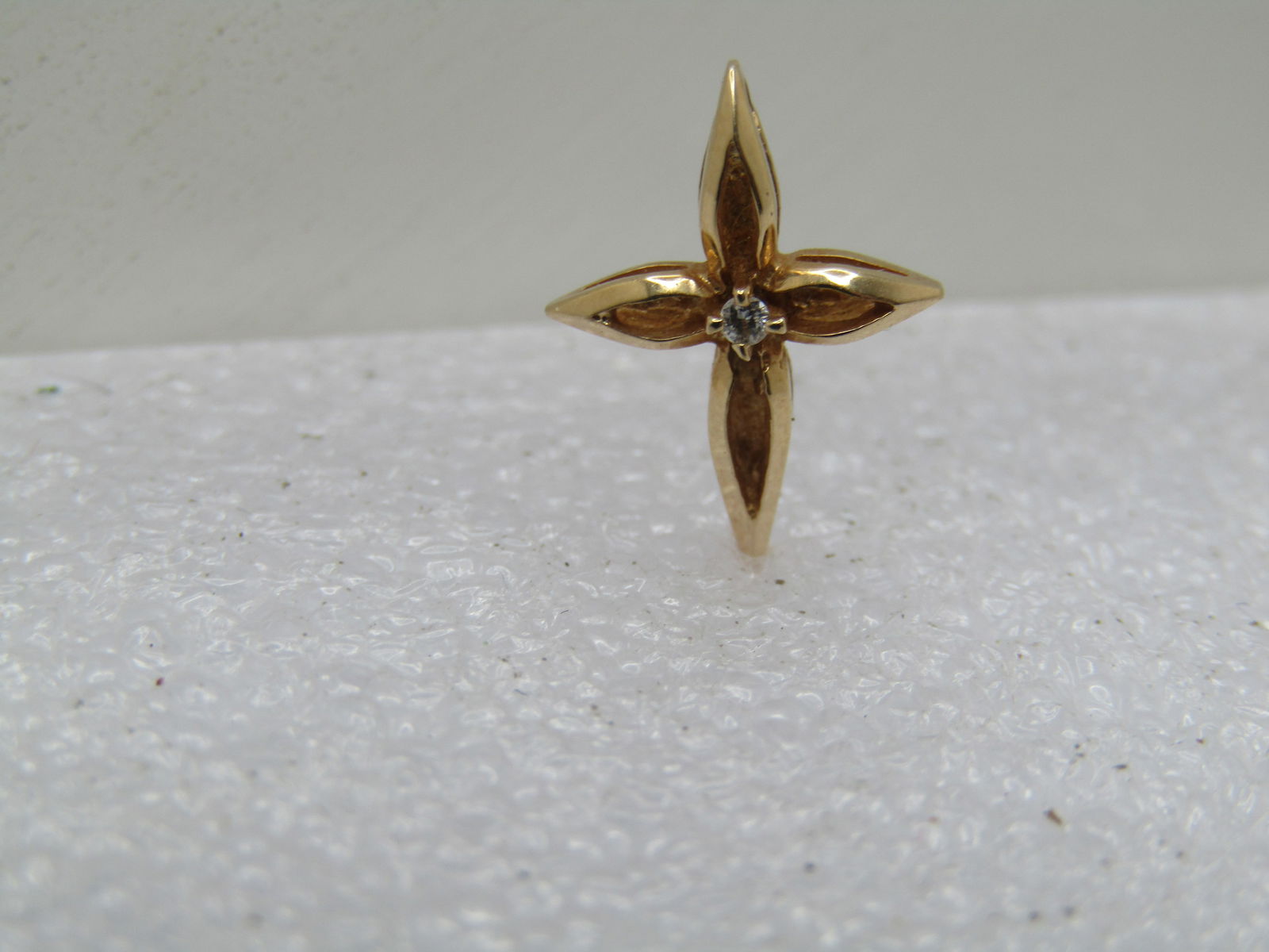 Vintage 14kt Diamond Cross Pendant, Signed, 1960's - 3