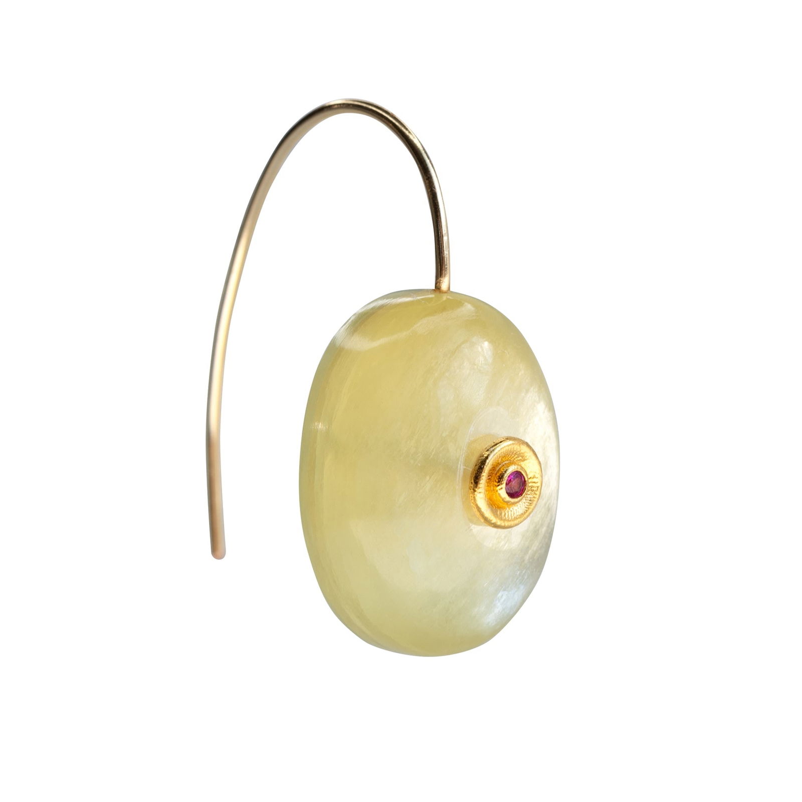 Golden Lepidolite Mica & Tourmaline Drop Earrings in 14K Gold - 5