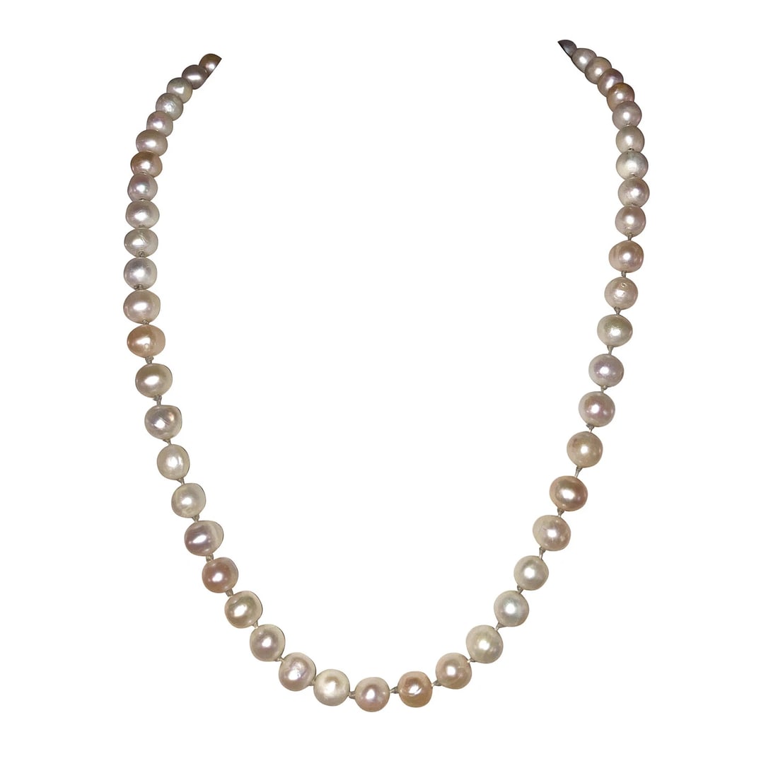 Cultured Pearl Bead Necklace with Sterling Silver Filigree Clasp - 2