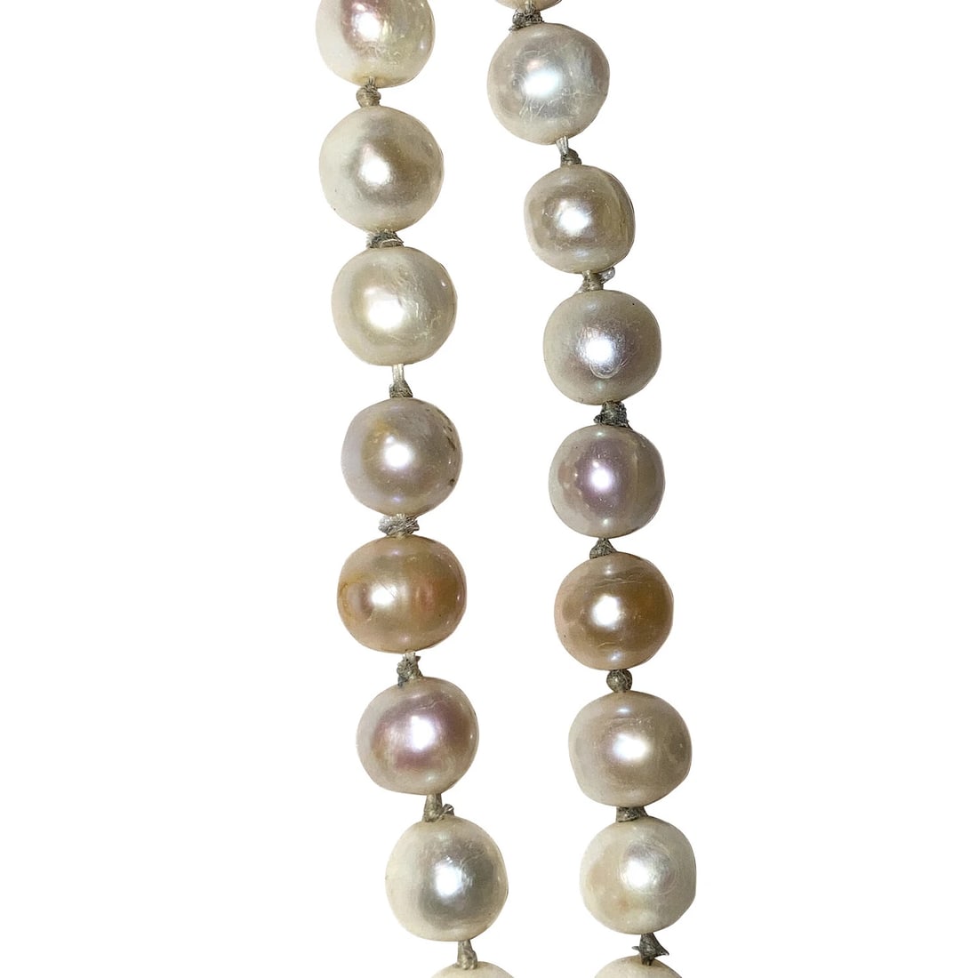 Cultured Pearl Bead Necklace with Sterling Silver Filigree Clasp - 3
