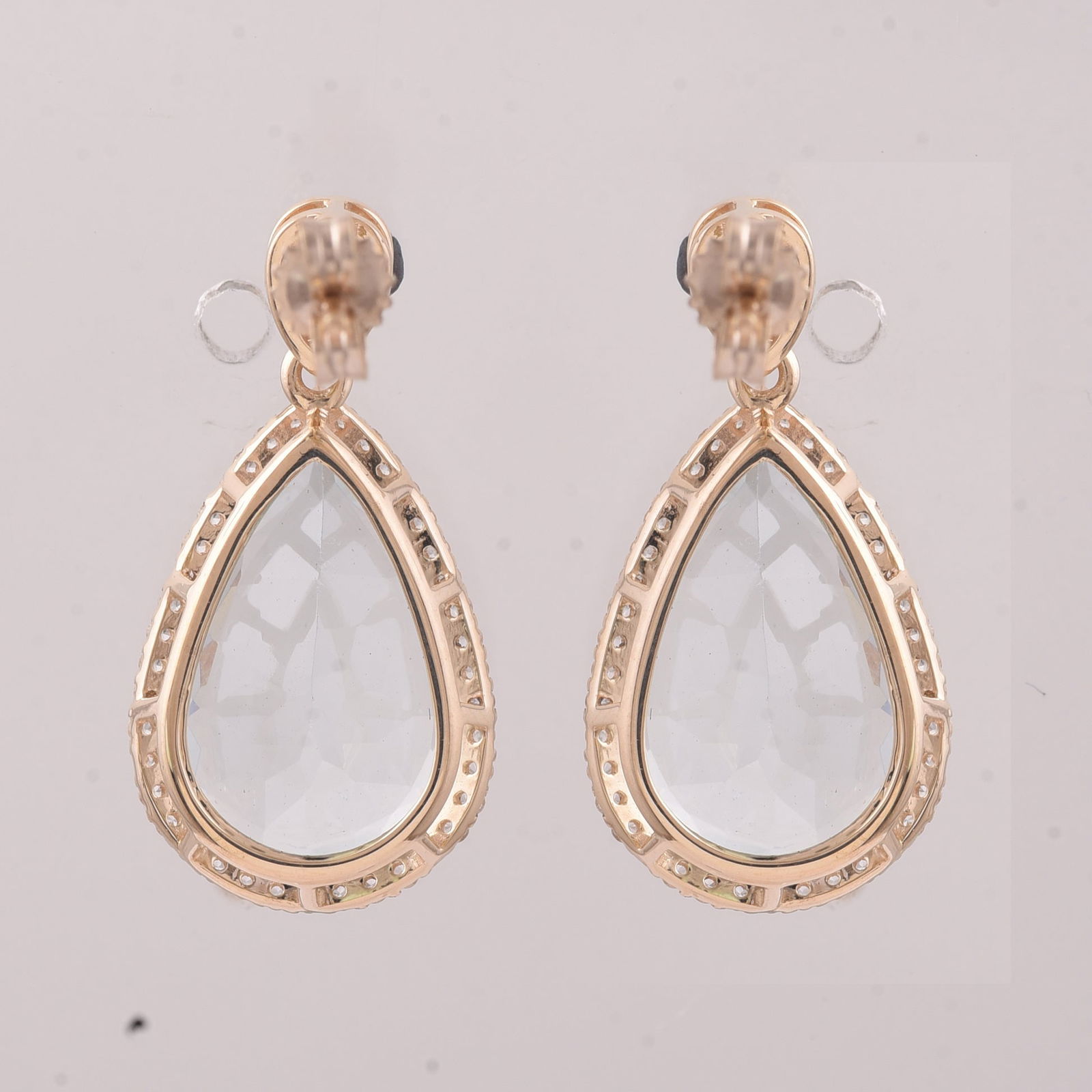 8.07 Ct Pear Aquamarine 9K Gold Earrings - 3