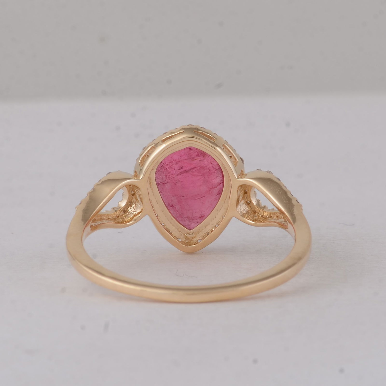 1.99 Ct Fancy Cab Pink Tourmaline 9K Gold Ring - 3
