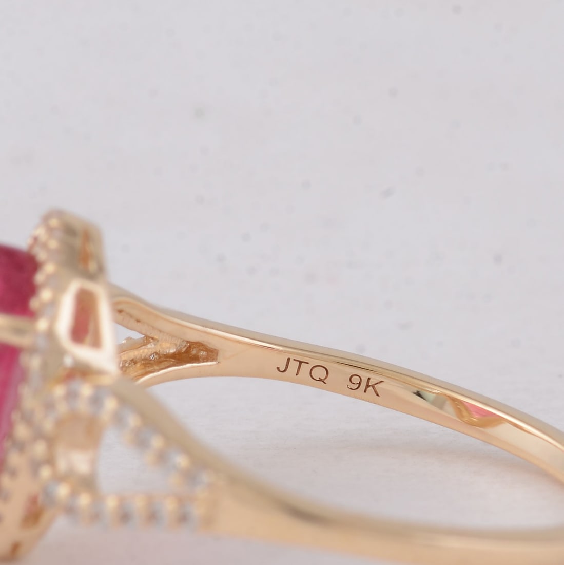 1.99 Ct Fancy Cab Pink Tourmaline 9K Gold Ring - 5