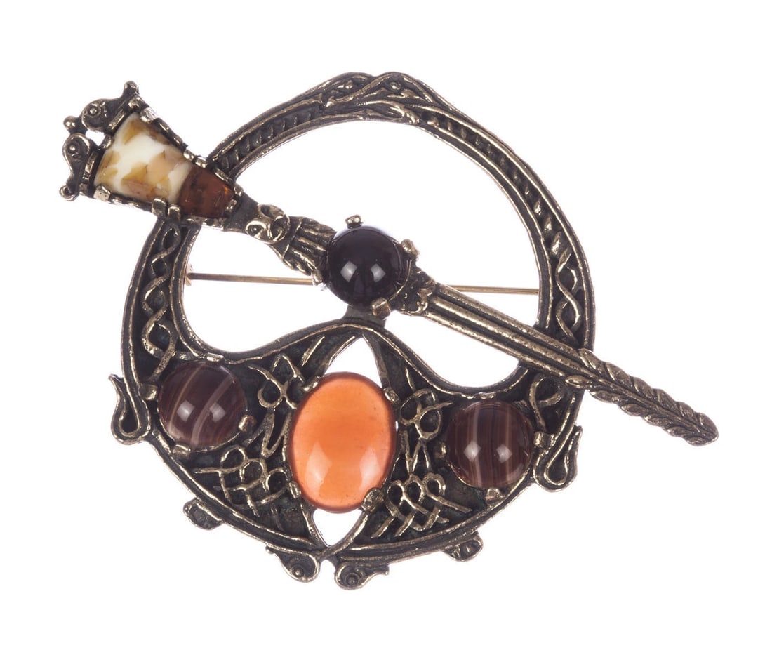 Miracle Scottish Agate Glass Penannular Brooch - 2