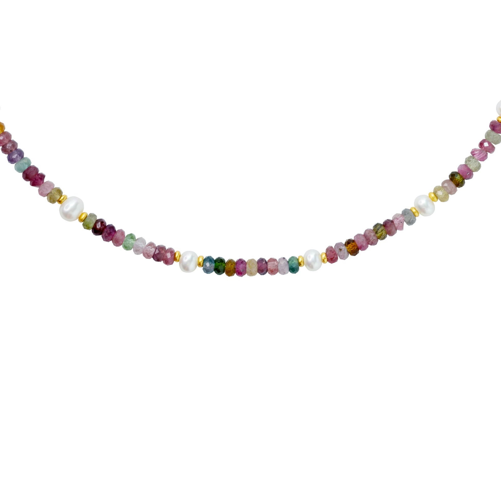 Tourmaline Pearl 14K Gold Necklace - 4