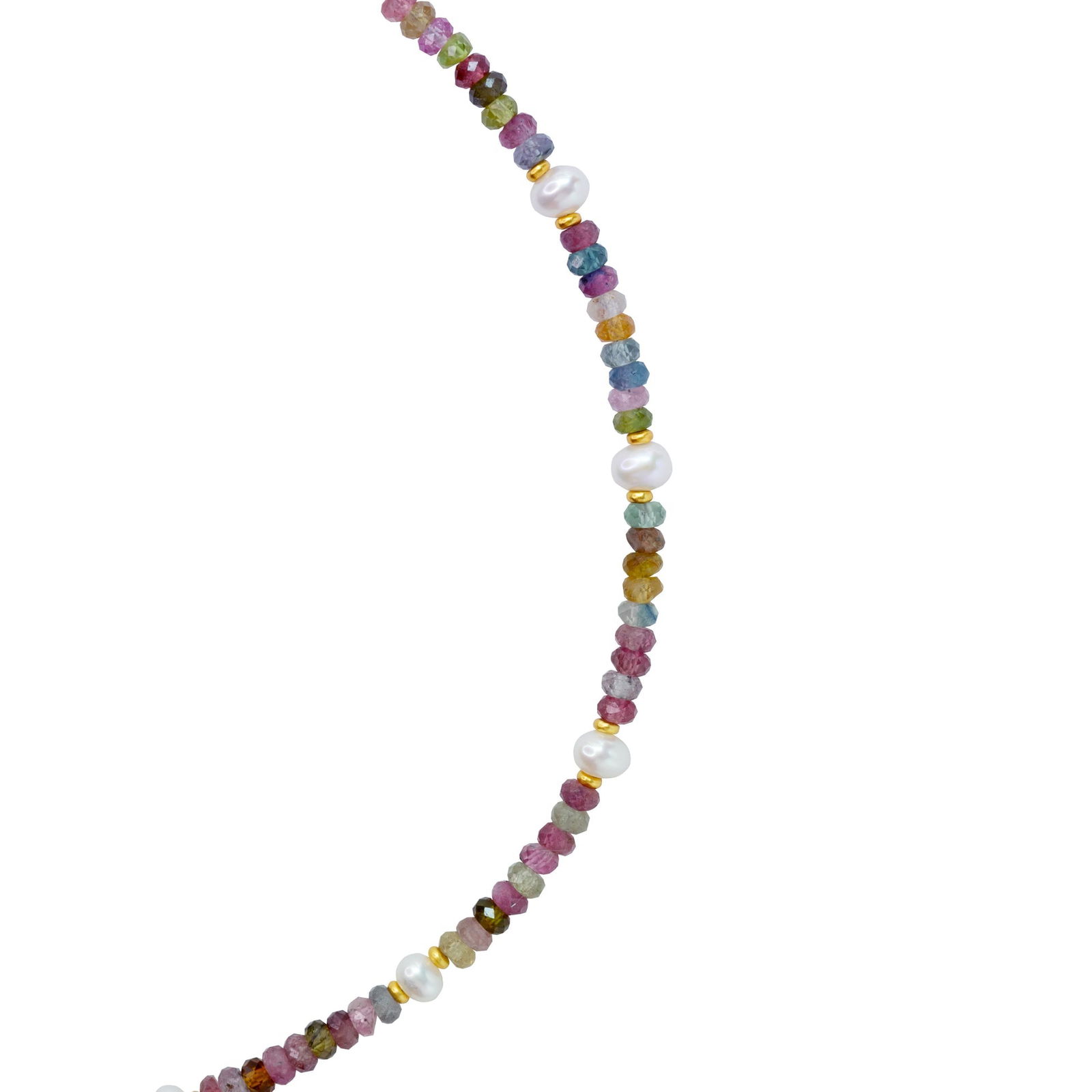 Tourmaline Pearl 14K Gold Necklace - 5