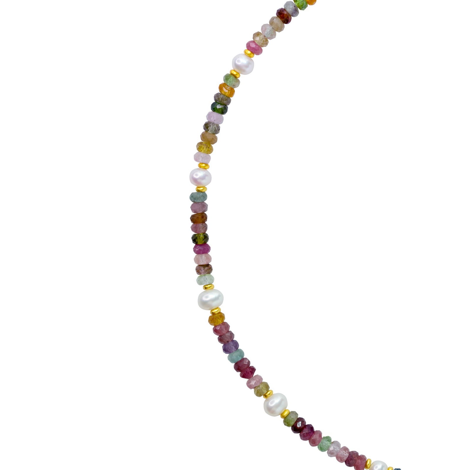 Tourmaline Pearl 14K Gold Necklace - 6