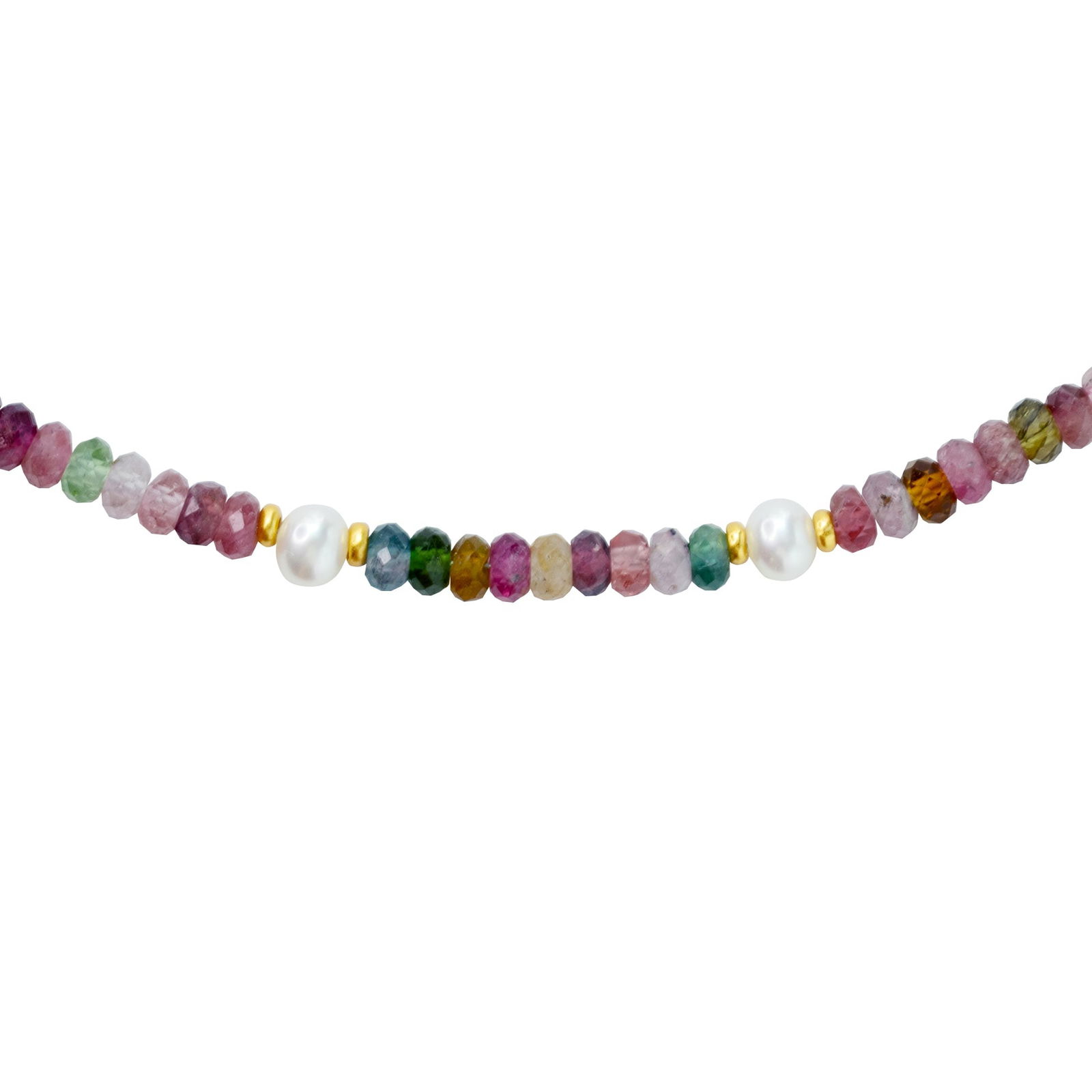 Tourmaline Pearl 14K Gold Necklace - 7