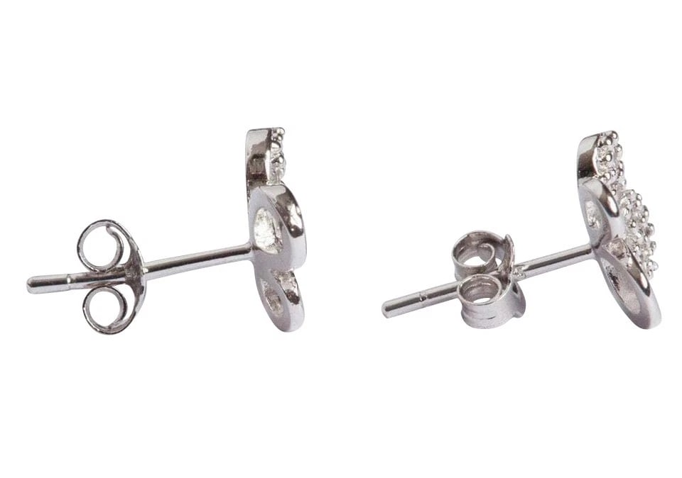 Unique Sterling Silver Cubic Zirconia Butterfly Earrings - 4