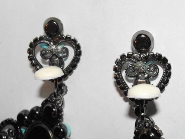 Lawrence Vrba Turquoise Faux Pearl Chandelier Earrings - 5