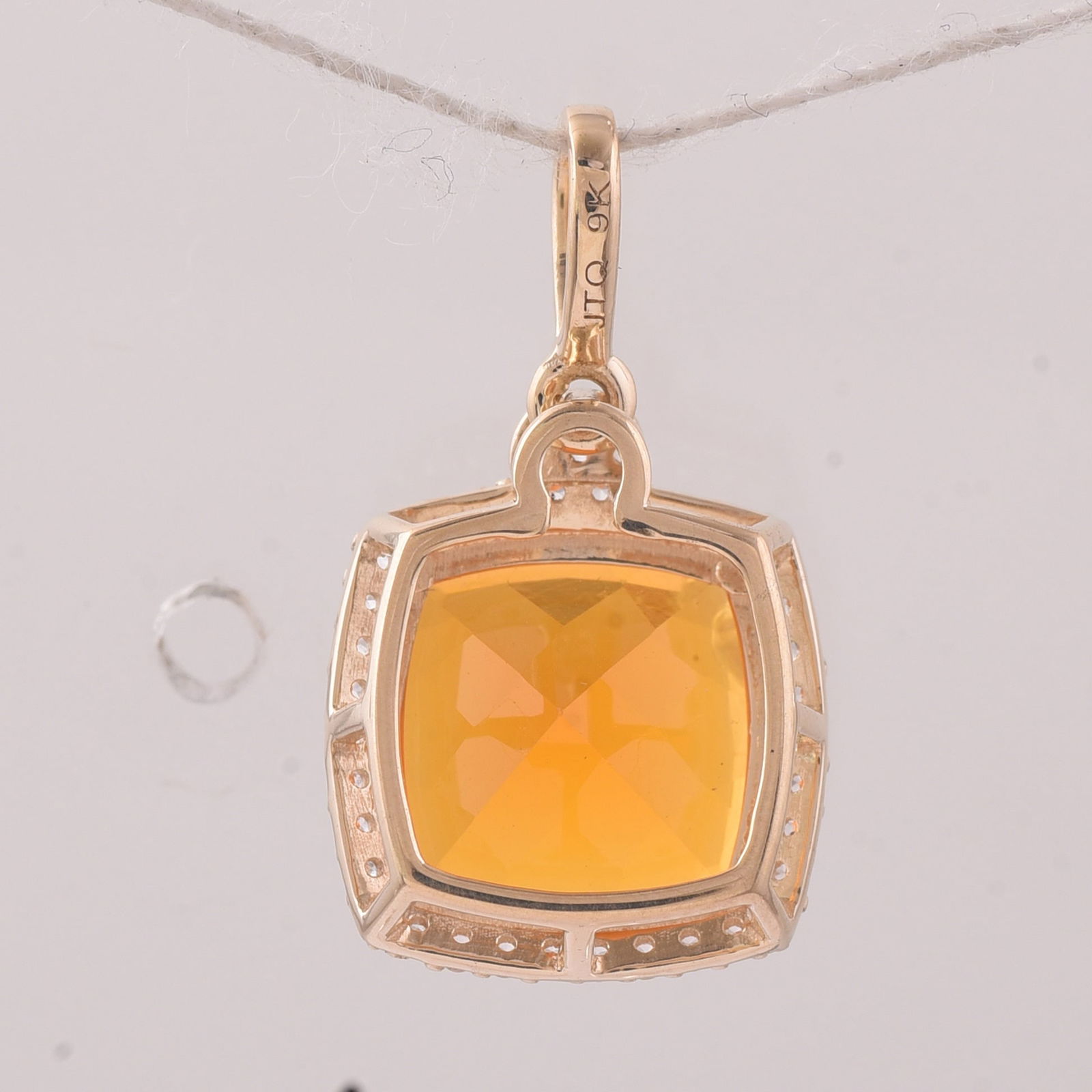 2.85 Ct Cushion Br.Opal 9K Gold Pendant - 2