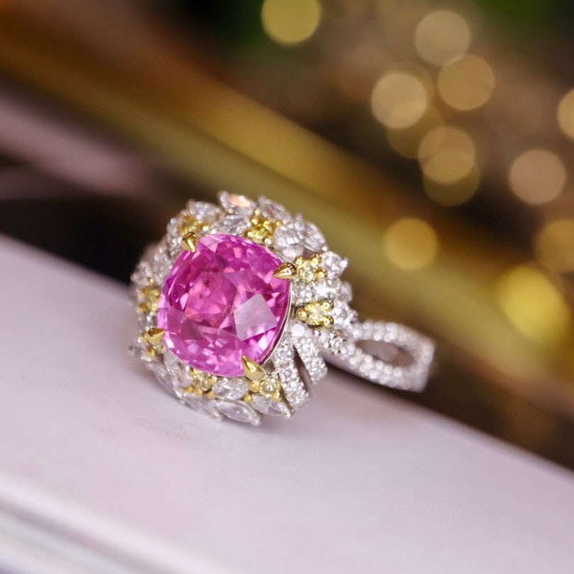 14K GOLD 3.10 CTW NATURAL SAPPHIRE & DIAMOND RING - 3