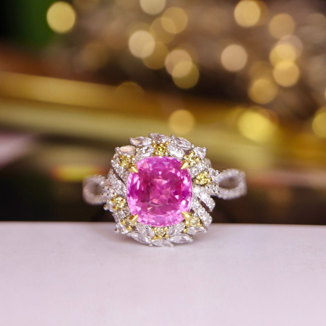 14K GOLD 3.10 CTW NATURAL SAPPHIRE & DIAMOND RING - 5