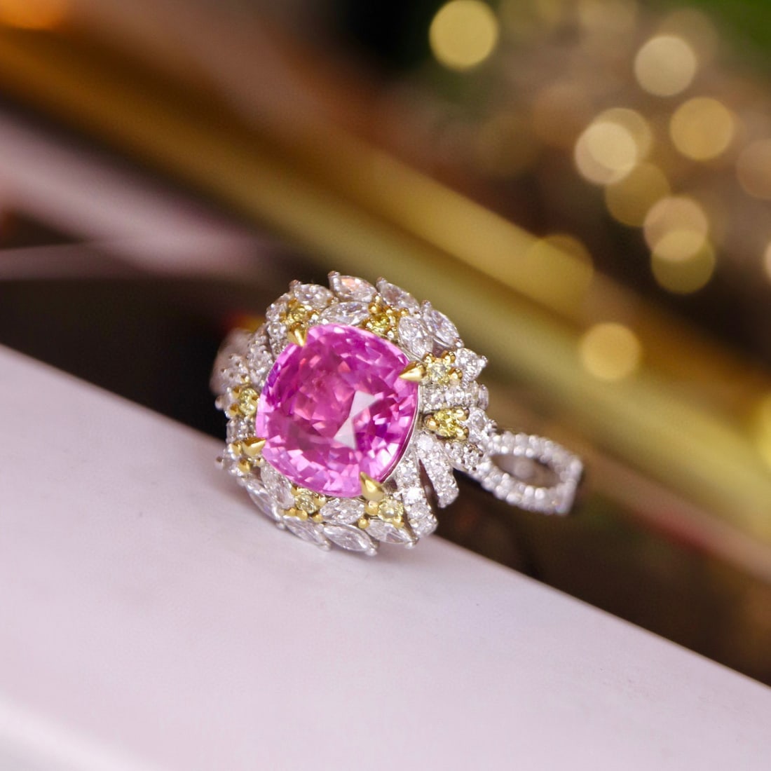 14K GOLD 3.10 CTW NATURAL SAPPHIRE & DIAMOND RING - 6