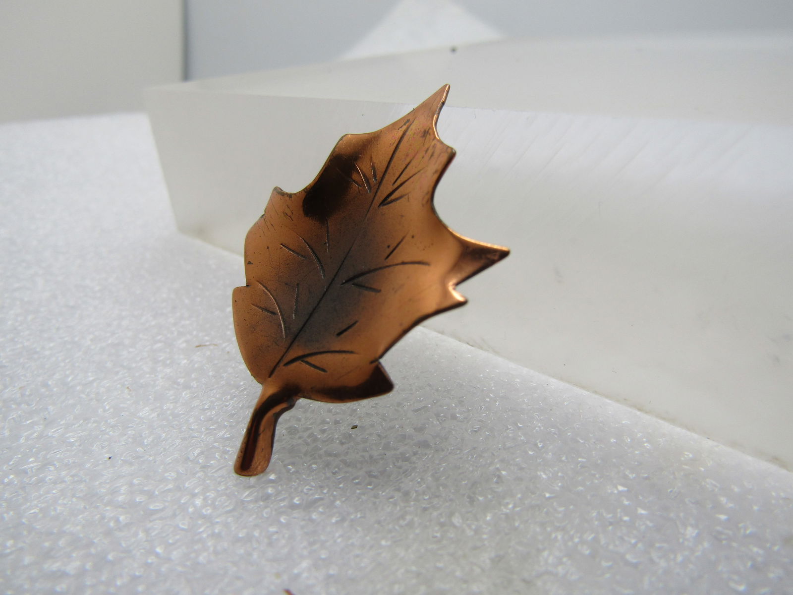 Vintage Copper Leaf Brooch, 1960's-1970's - 2