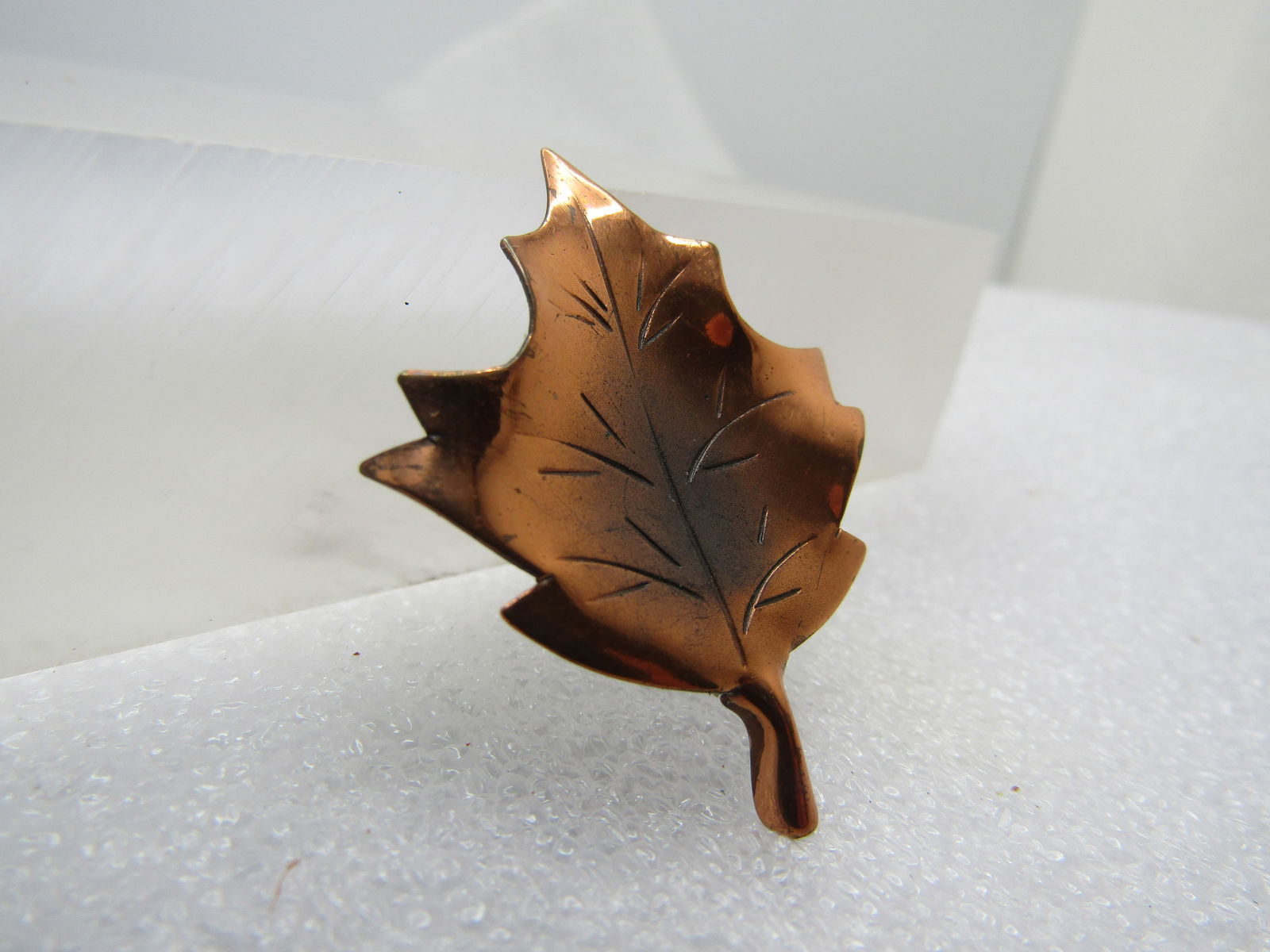 Vintage Copper Leaf Brooch, 1960's-1970's - 3