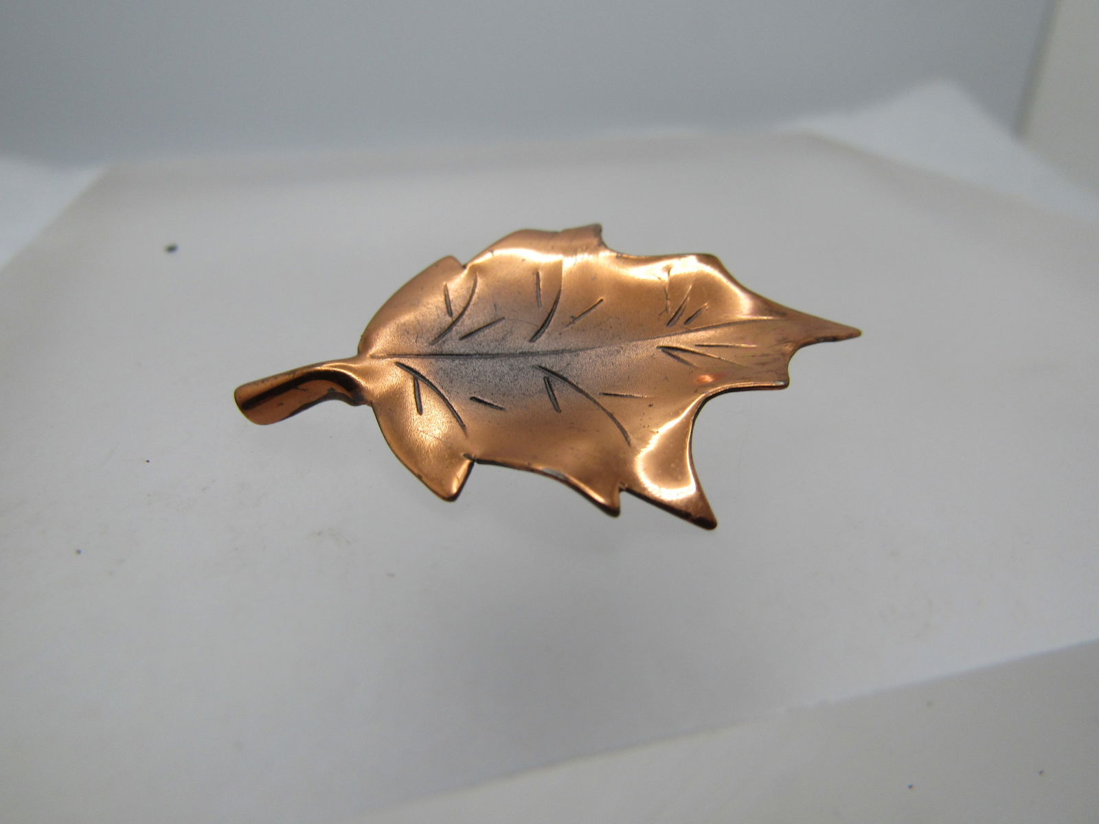 Vintage Copper Leaf Brooch, 1960's-1970's - 5