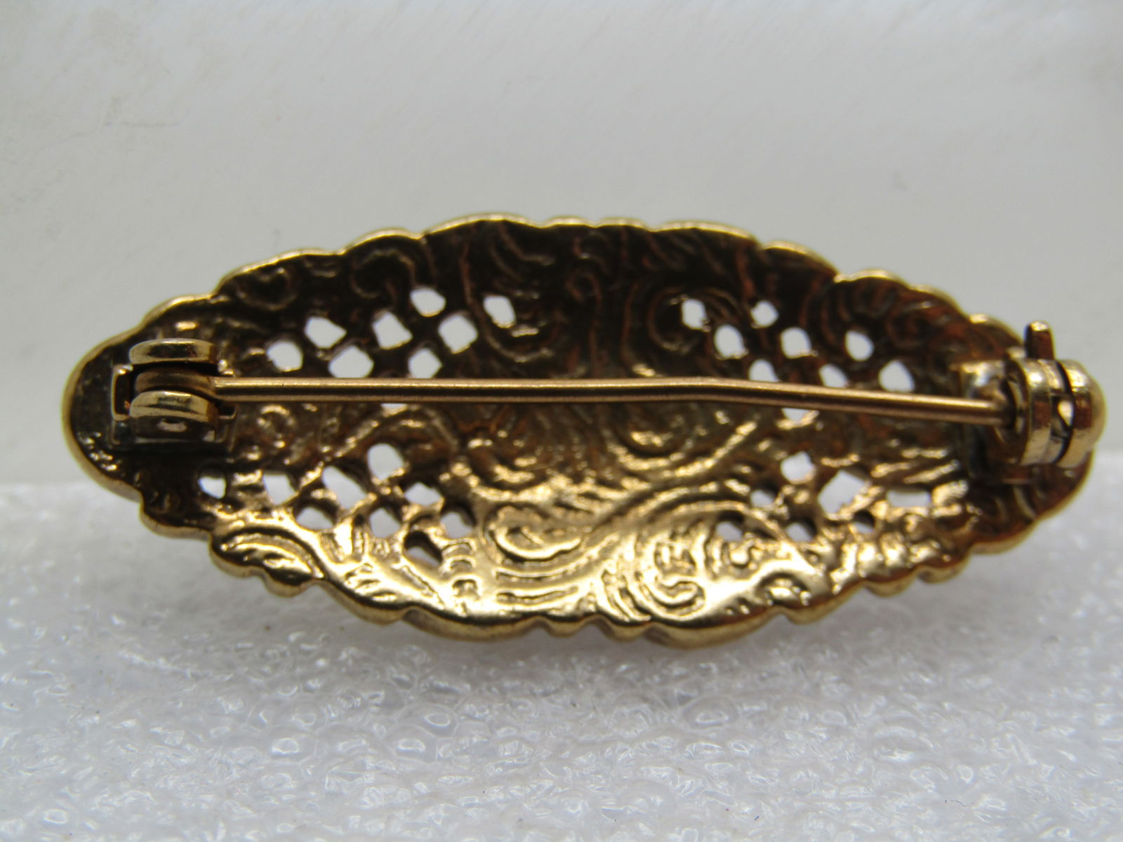 Vintage Porcelain Rose, Faux Pearl Brooch, 1980's-1990's - 4