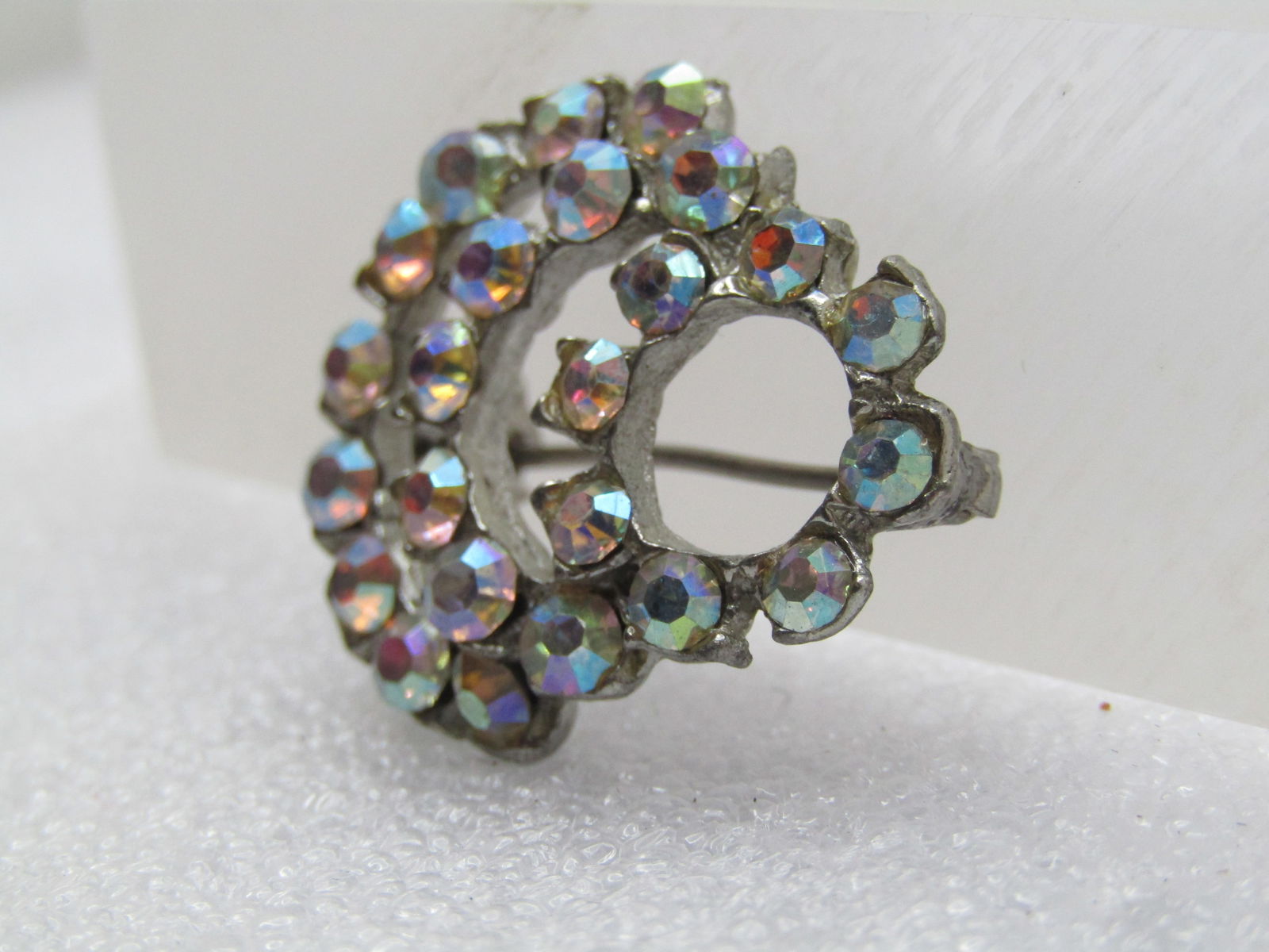 Vintage Aurora Borealis Curved Brooch, 1930's-1940's - 2