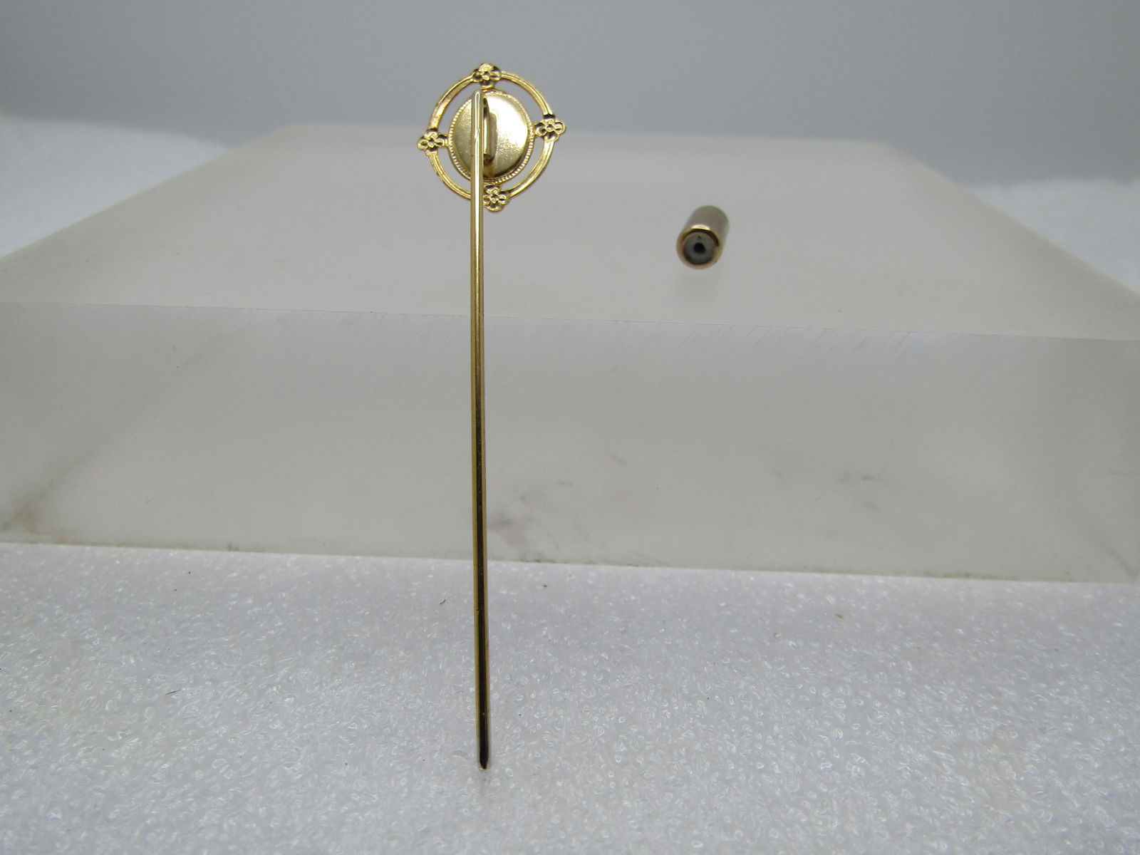 Vintage Synthetic Pink Star Sapphire Stick Pin, 1960's-1970's - 4