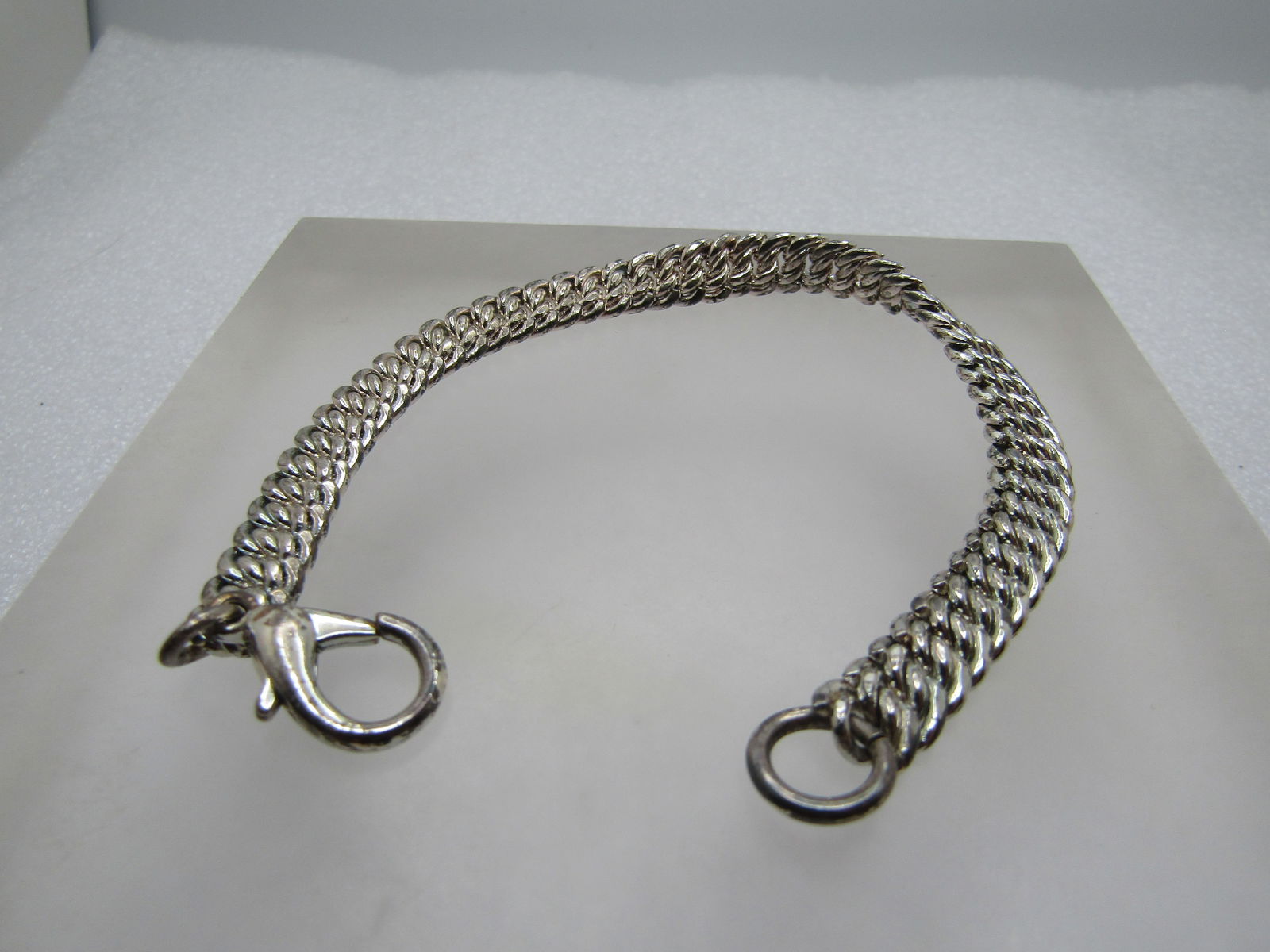 Vintage Silver tone Chain Bracelet, 7.5", Unisex, 1980's-1990's - 4