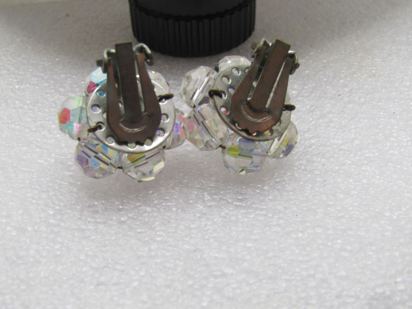 Vintage Crystal Necklace, Bracelet, Earrings Set, 1950's-1960's Aurora Borealis - 3