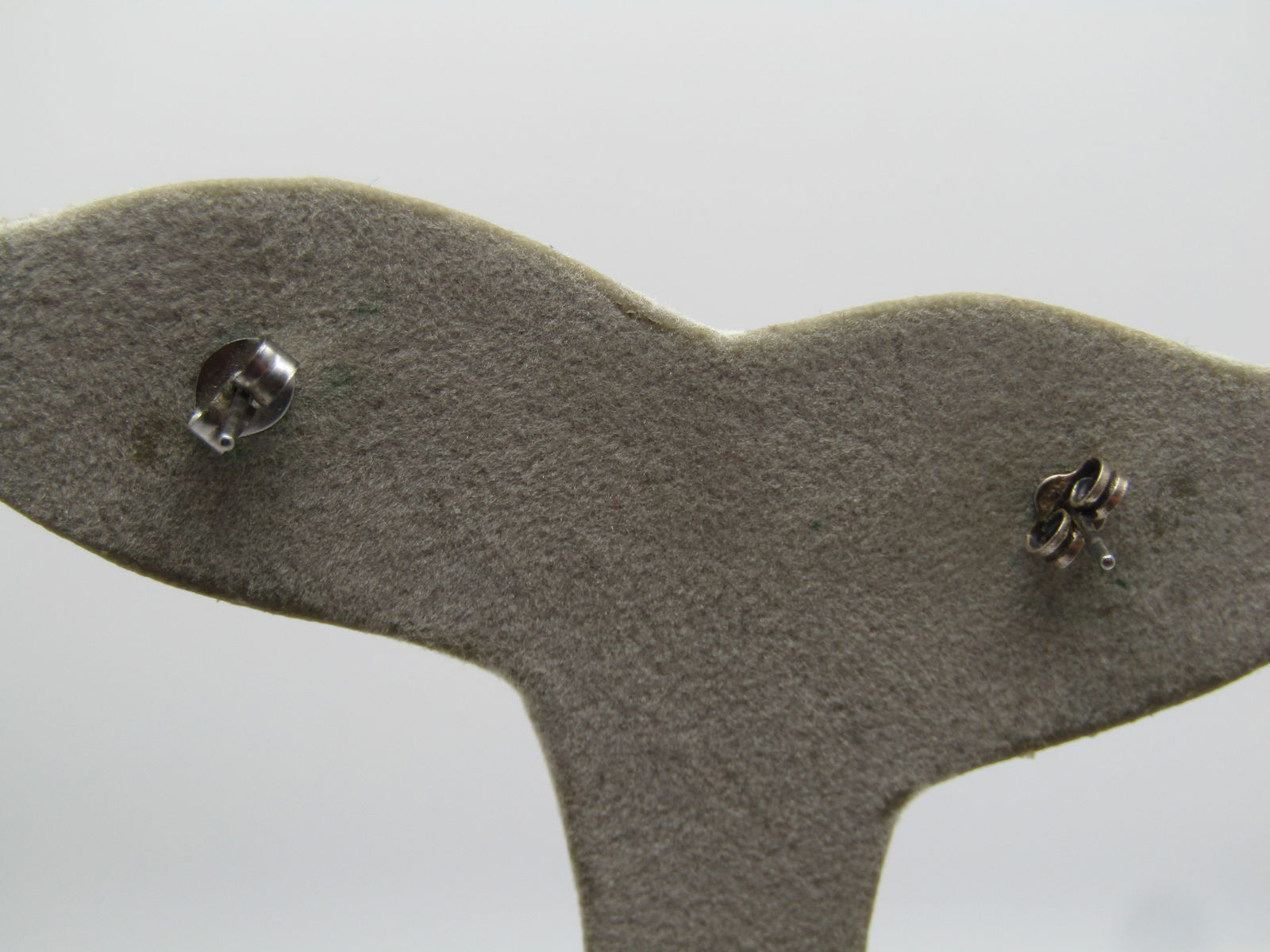 Vintage Silver Tone Butterfly Pierced Earrings, 1980's. - 4